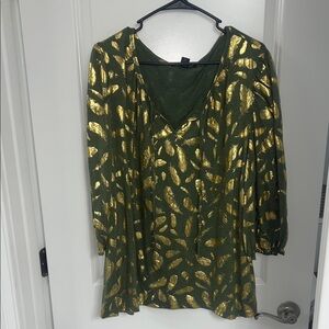Chic Green and Gold Women's Blouse